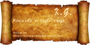 Koczián Györgyi névjegykártya