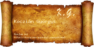Koczián Györgyi névjegykártya